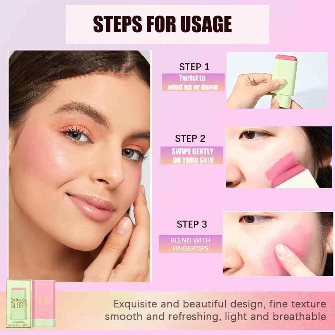 Multi-Use Makeup Blush Solid Moisturizer Stick - Image 3