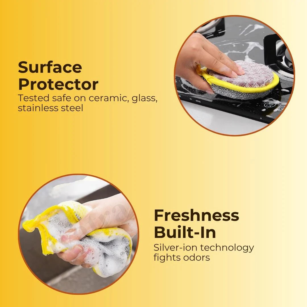 2 In 1 Multipurpose Kitchen Sponge - Pack Of 10 - Image 4
