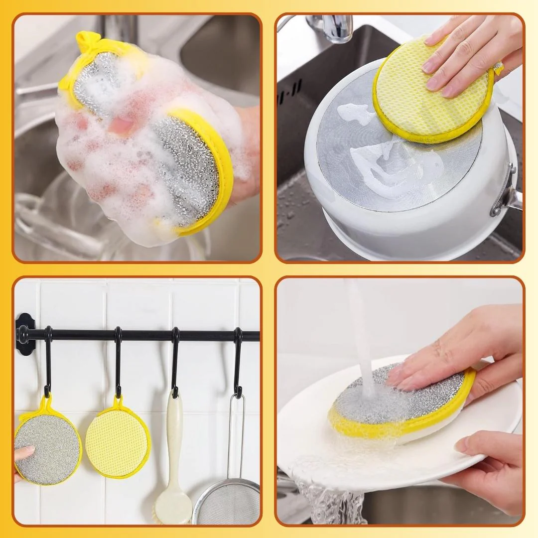 2 In 1 Multipurpose Kitchen Sponge - Pack Of 10 - Image 5