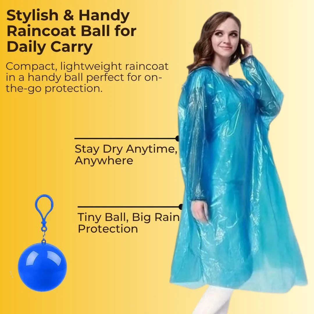 Pocket Sized Reusable Ball Raincoat - Pack of 4 - Image 4