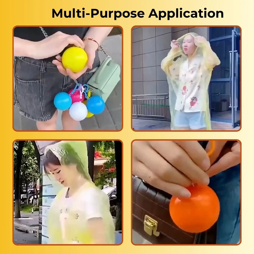 Pocket Sized Reusable Ball Raincoat - Pack of 4 - Image 5