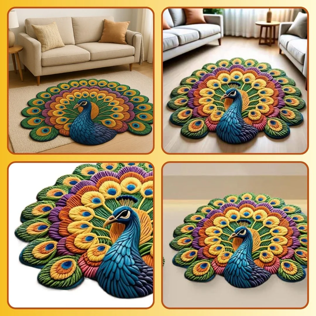 Imported 3D Peacock Mat Quick Dry Non Slip - Trending Item 🔥 - Image 5