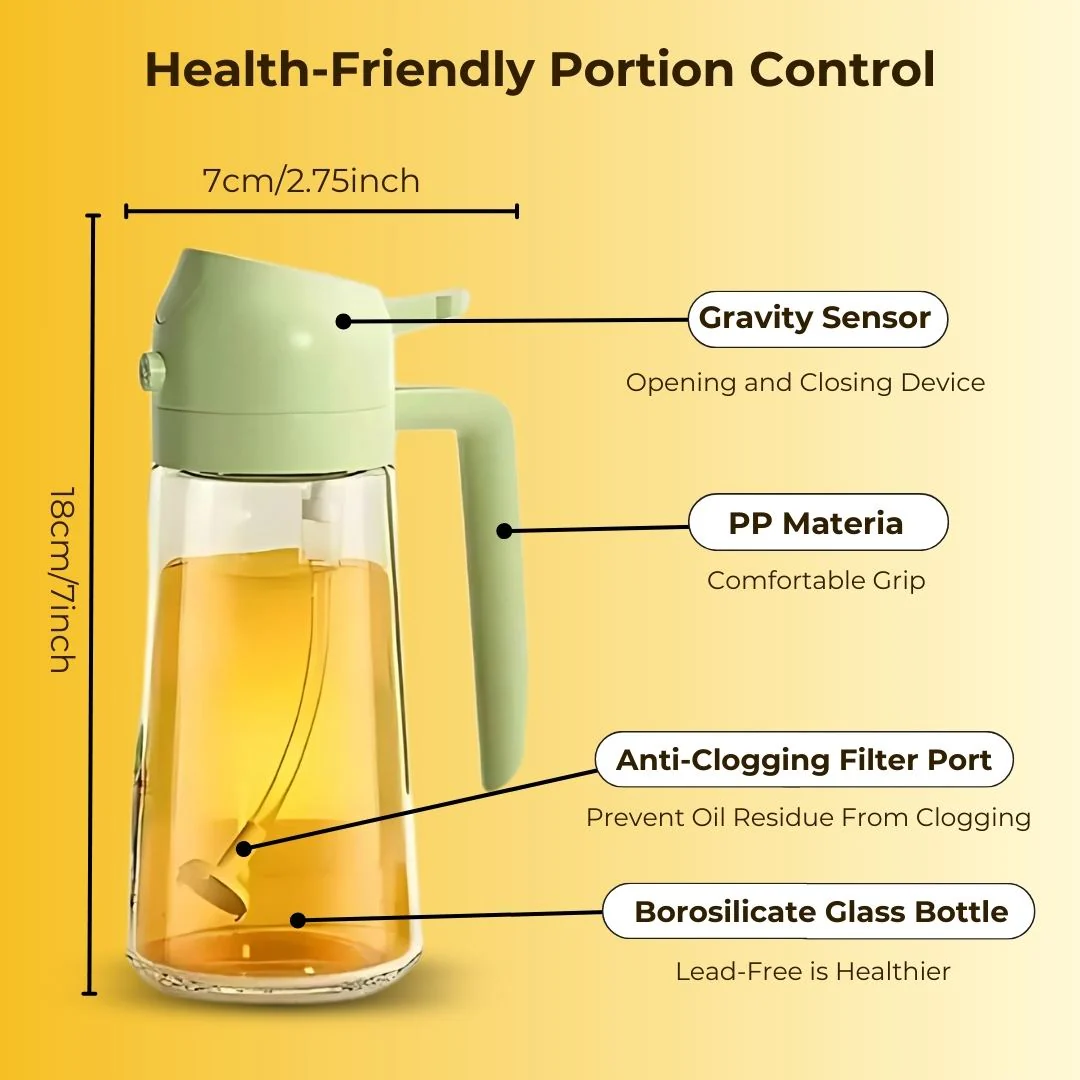 Portable 2 In 1 Sprayer Oil Dispenser With Free 45 Kitchen Label Stickers - Image 5