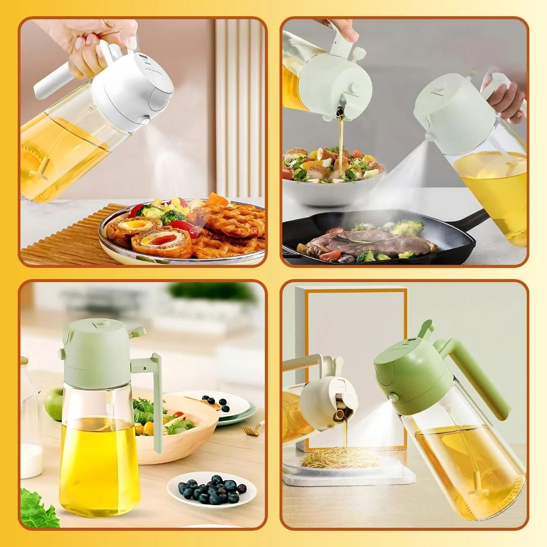 Portable 2 In 1 Sprayer Oil Dispenser With Free 45 Kitchen Label Stickers - Image 6