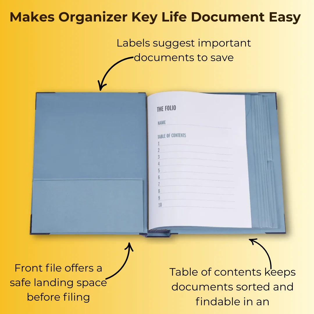 Premium Folio Document Organizer With Label Stickers - Image 4
