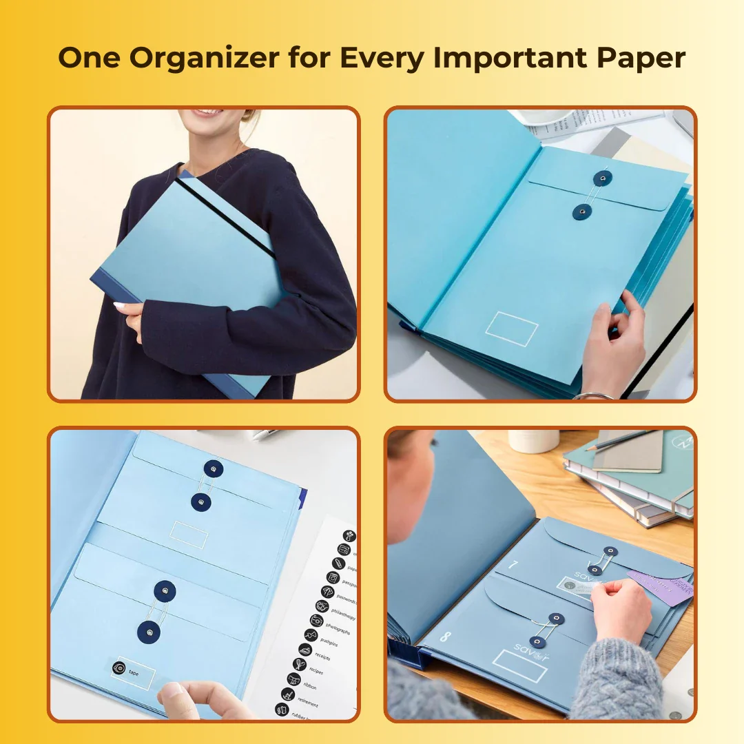 Premium Folio Document Organizer With Label Stickers - Image 5