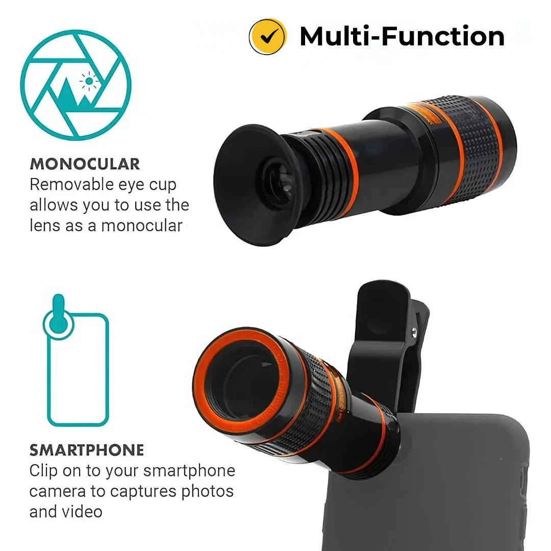 ELITEPRO™ Monocular Phone Telescope | Protable HD 14x Optical Zoom Smartphone Camera Telescope Lens Monocular Travel Hiking Tour - Image 7