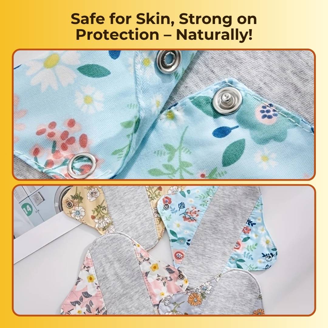 Reusable Cotton Sanitary Pad Cloth - Pack of 3 (Mixed Designs) - Image 5