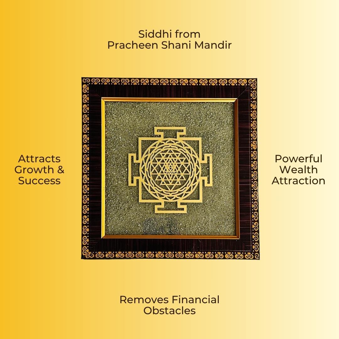 Siddh Shree Yantra on Raw Pyrite Frame - Image 3