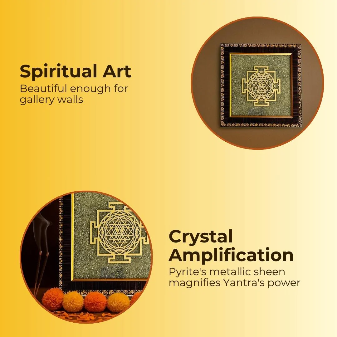 Siddh Shree Yantra on Raw Pyrite Frame - Image 4