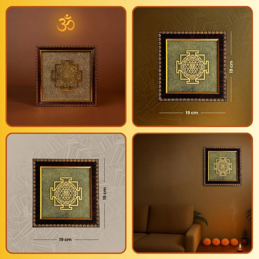 Siddh Shree Yantra on Raw Pyrite Frame - Image 5