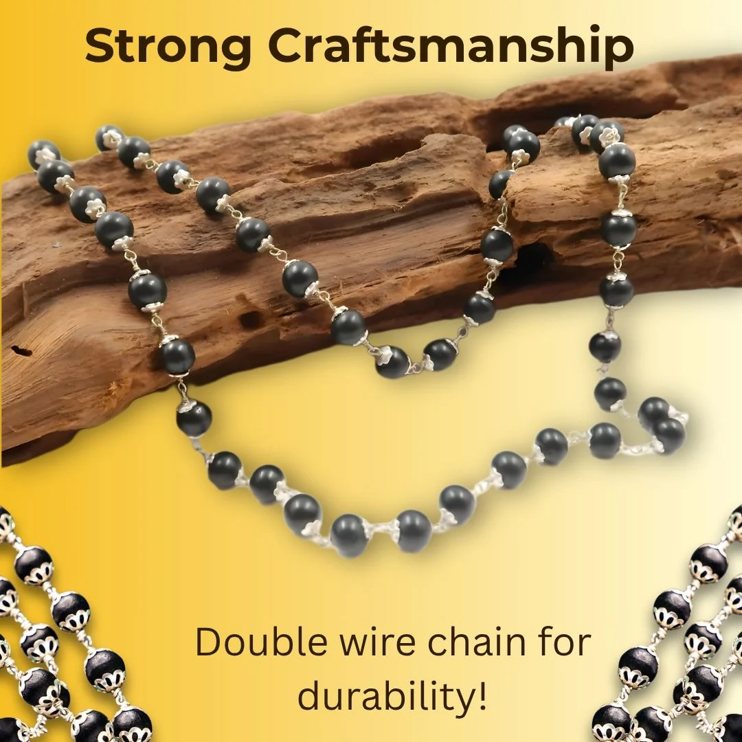 Silver Capped Karungali Mala - Image 3