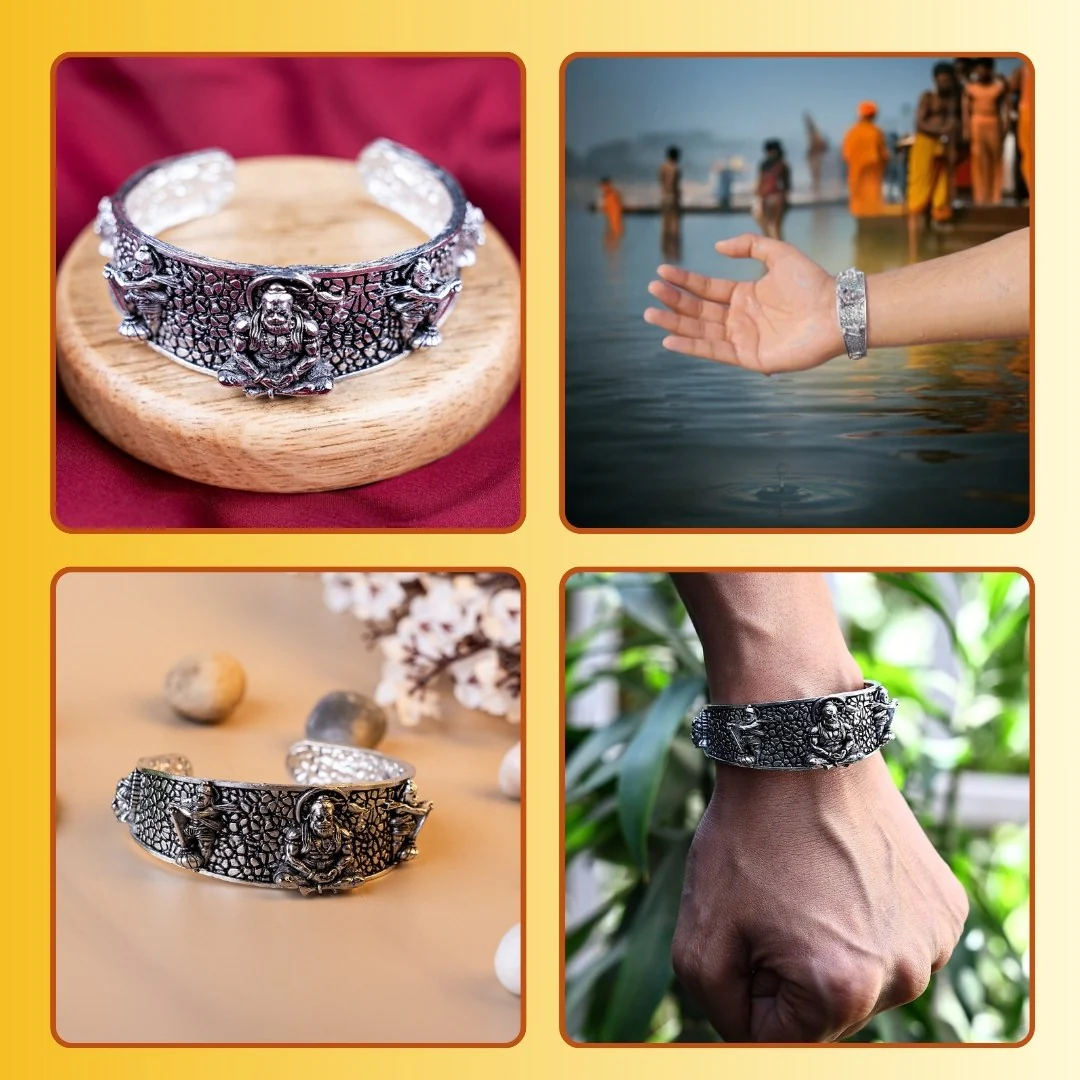 925 Sterling Silver Plated Original Bajrang Shakti Kada™ 💪 🚩 - Image 5