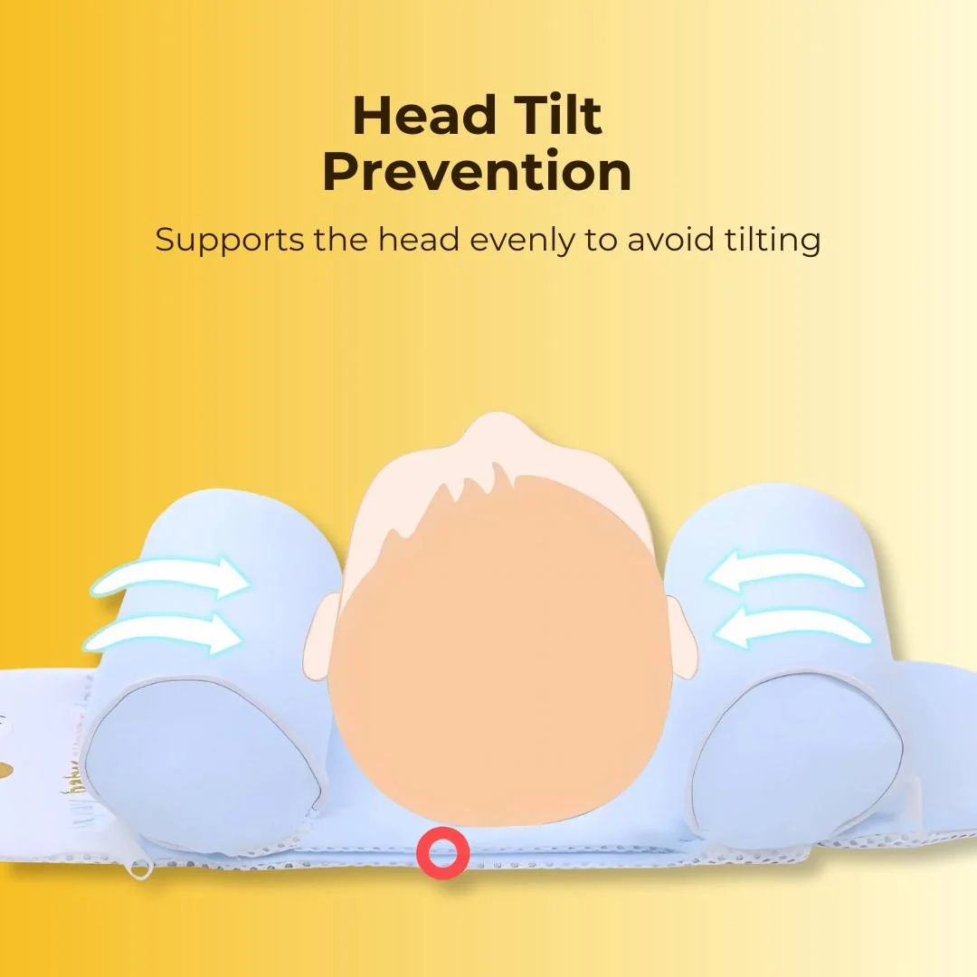 Adjustable Baby Head Shaping Pillow with Free Baby Feeder Spoon Bottle - Image 3