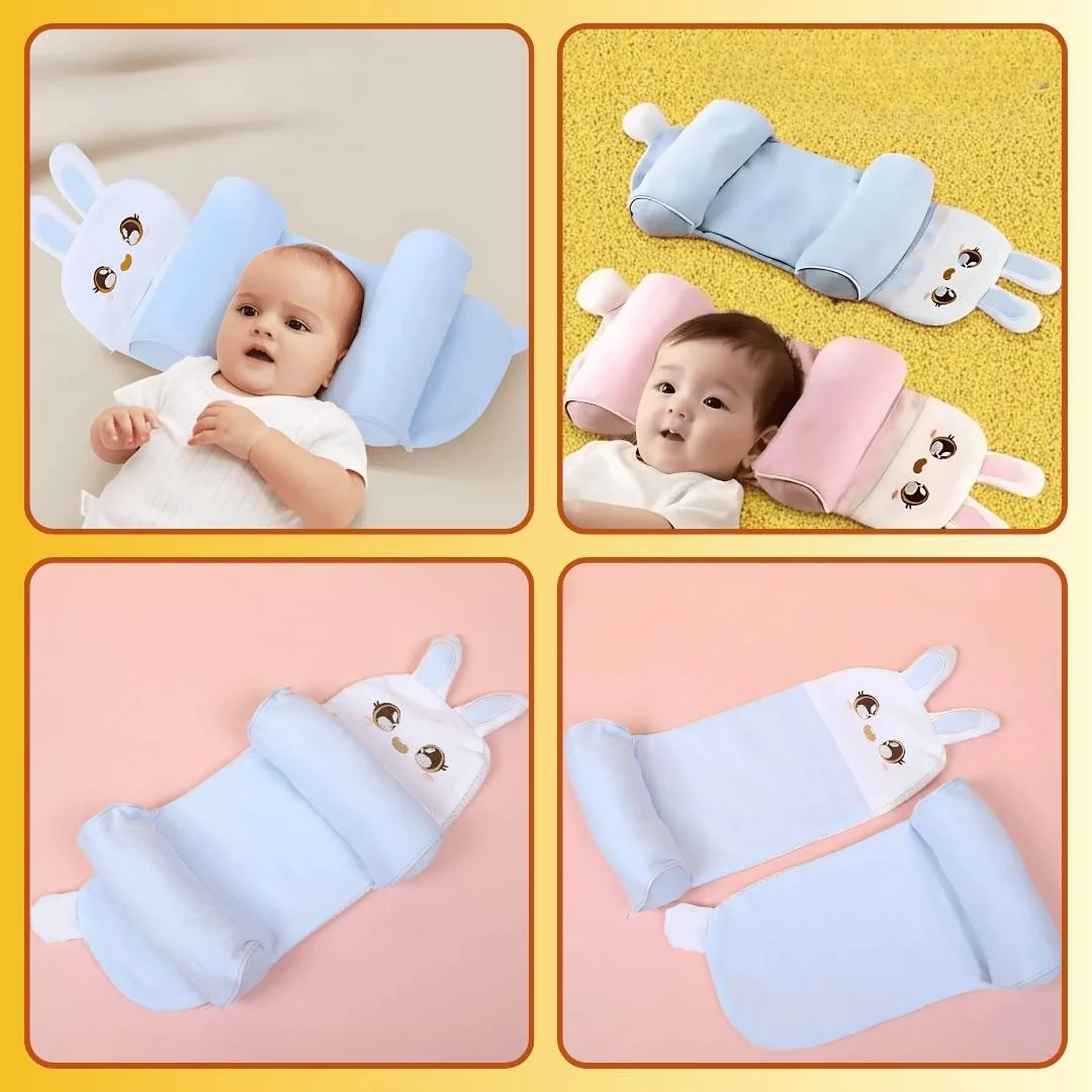 Adjustable Baby Head Shaping Pillow with Free Baby Feeder Spoon Bottle - Image 5