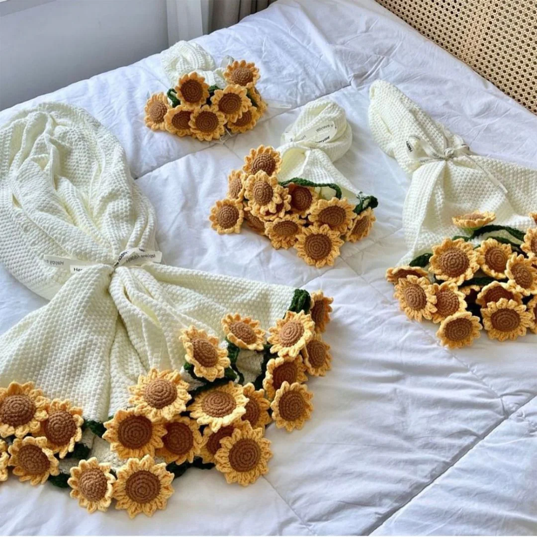 Hand Made Soft Bouquet Blanket (Premium Wool Yarn) - Image 4