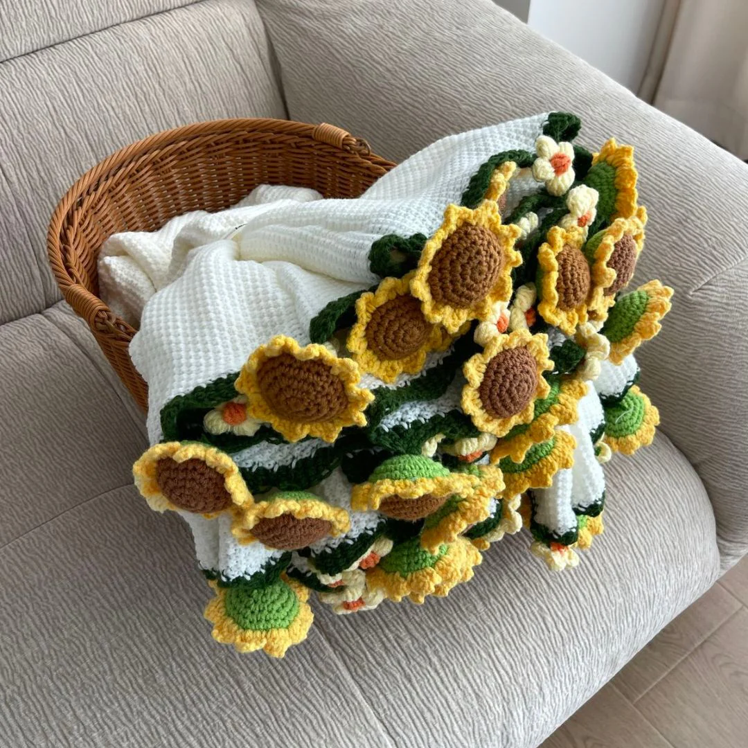 Hand Made Soft Bouquet Blanket (Premium Wool Yarn) - Image 6