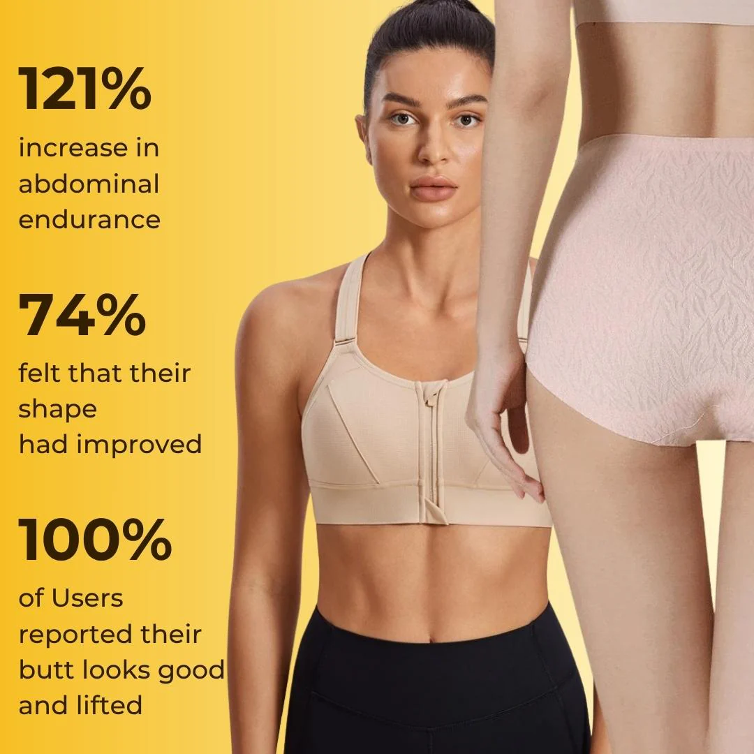 Zip Up Sports Bra and Seamless Underwear Same Color Lingerie Combo With FREE Undergarment Storage Box - Image 2
