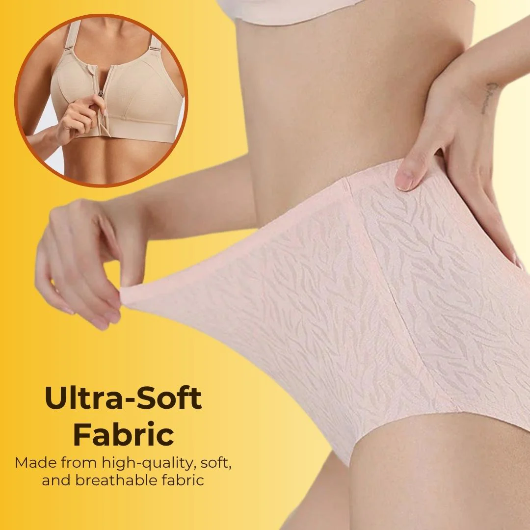 Zip Up Sports Bra and Seamless Underwear Same Color Lingerie Combo With FREE Undergarment Storage Box - Image 3