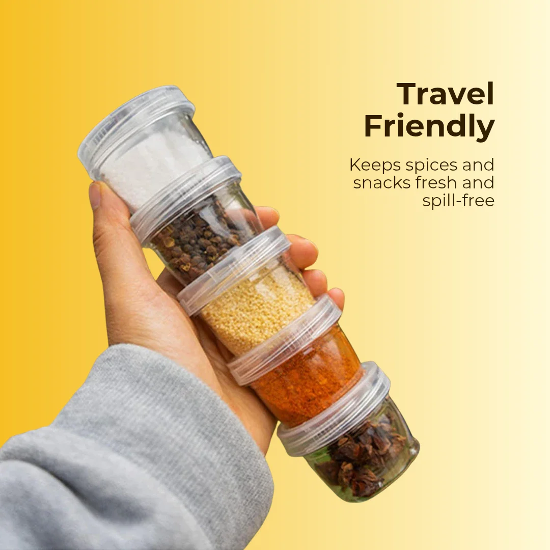 Stackable Spice Jars with Free Kitchen label Stickers - Image 3