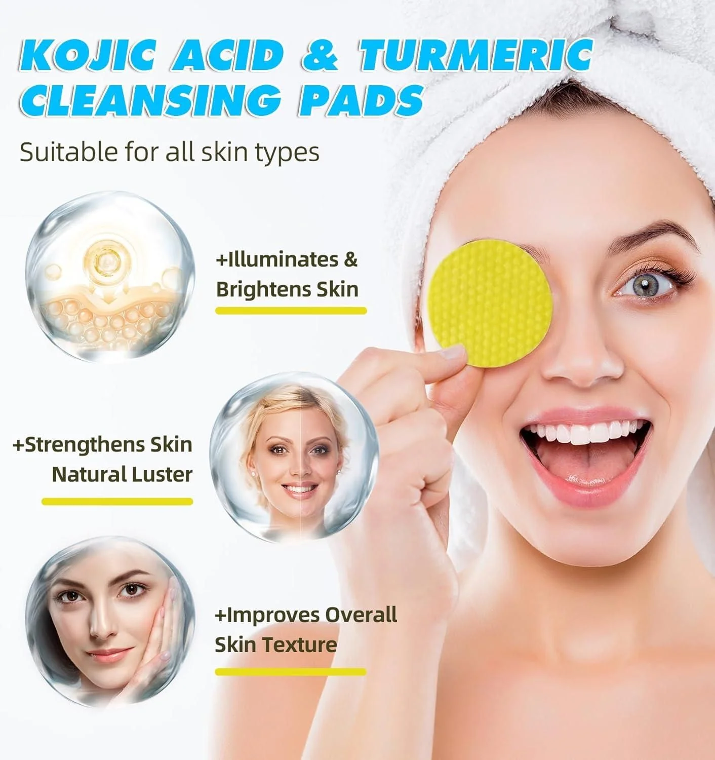Turmeric Kojic Acid Cleansing Pads - Image 2
