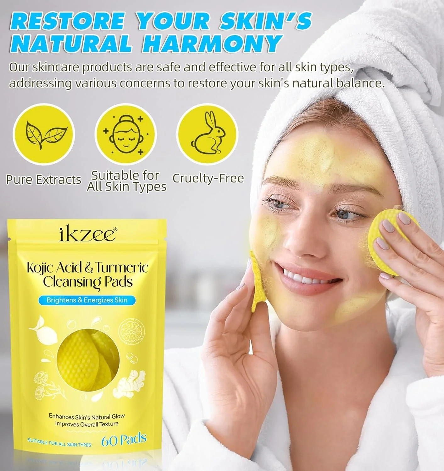 Turmeric Kojic Acid Cleansing Pads - Image 6