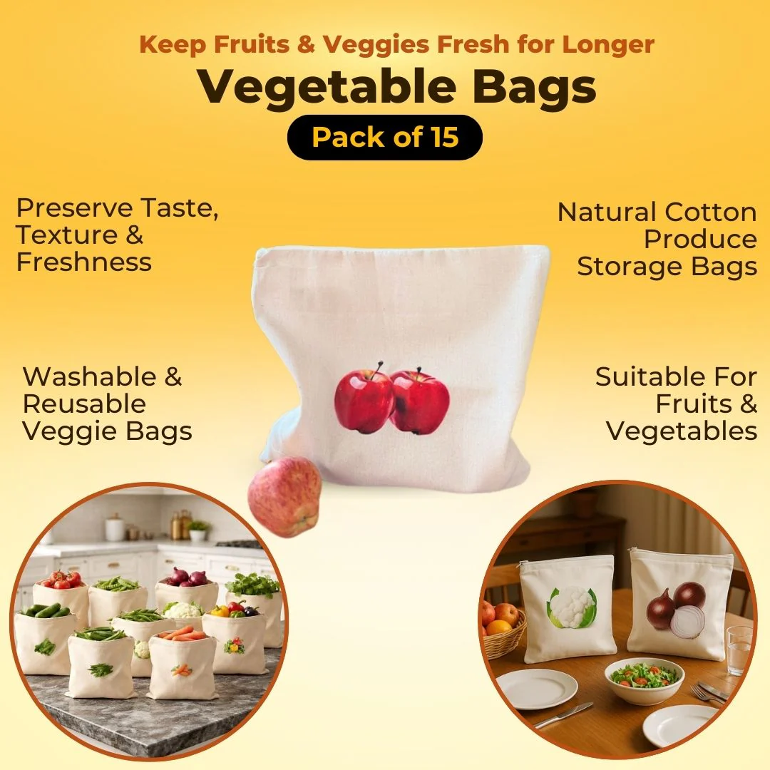 Reusable Vegetables Bags - Keeps Your Fruits & Vegetables Fresh & Nutritious Especially in Summers - Image 2